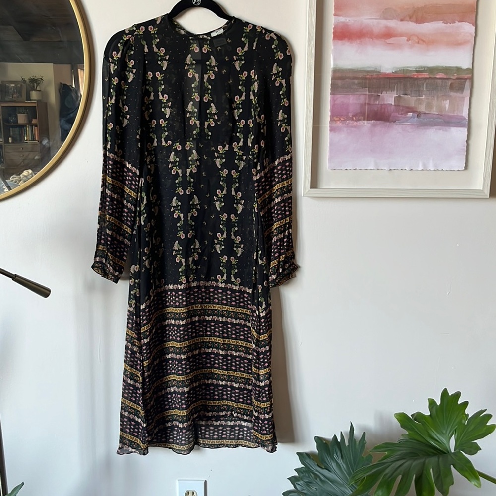 Farm Rio Butterfly Sheer Dress